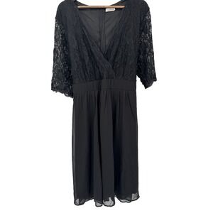 Pinup Fashion black dress‎ lace chiffon 24W Plus Whimsigoth Fairy Grunge Sheer